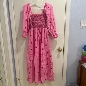 Pink Floral Maxi Dress
